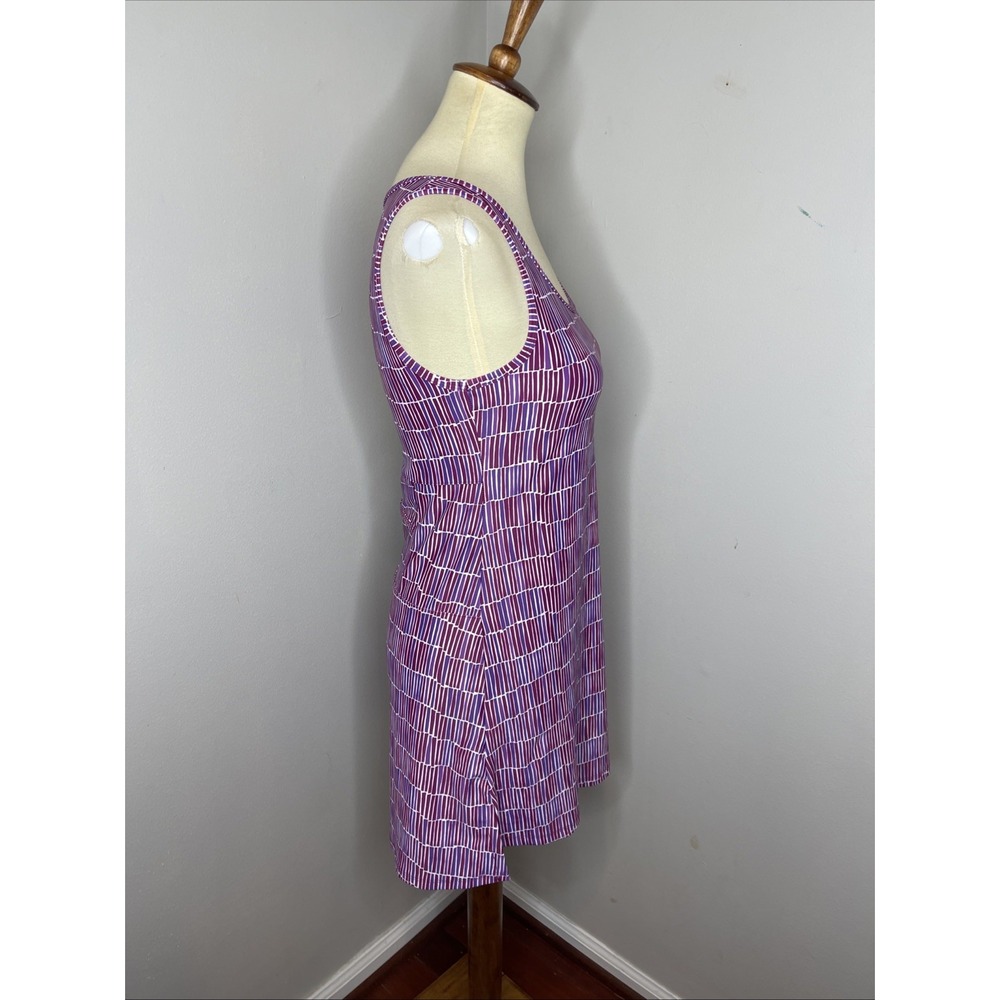 Nuu Muu Sleeveless Scoop Neck Purple‎ Geometric Stretch Dress XS - Picture 4 of 10